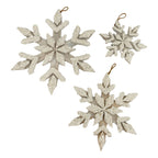 Set 3 White Snowflakes - Seasonal Decor