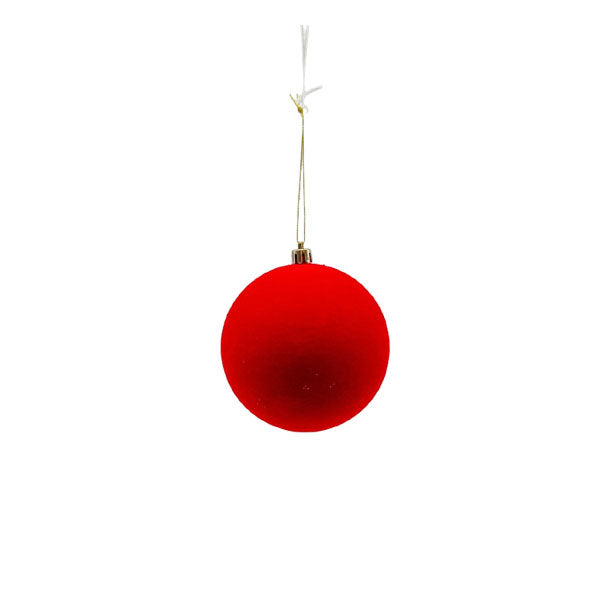 15cm Ball Velvet Red - Seasonal Decor