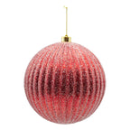 20cm Lined Glitter Red Ball - Seasonal Decor
