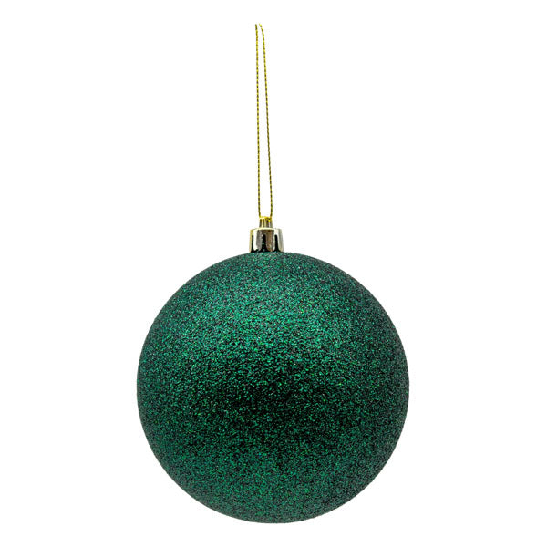 10cm Ball Glitter Green - Seasonal Decor