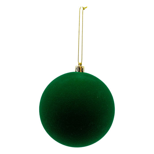 10cm Ball Velvet Green - Seasonal Decor