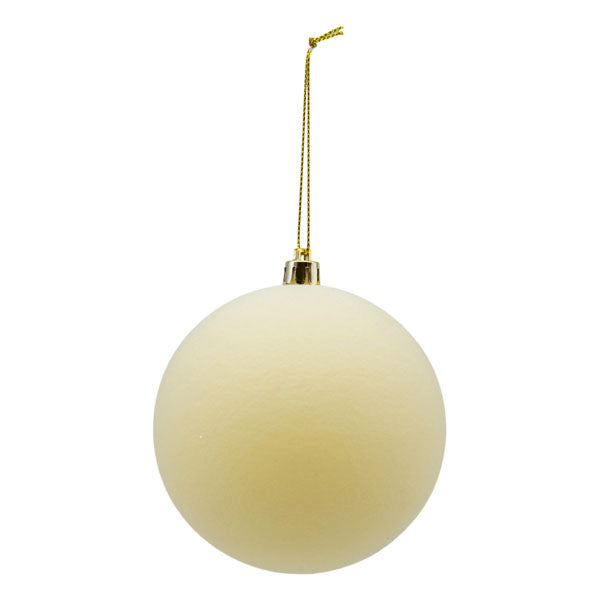 10cm Ball Velvet Ivory - Seasonal Decor