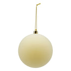 10cm Ball Velvet Ivory - Seasonal Decor