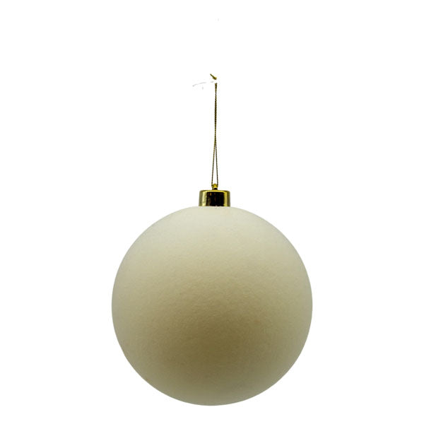 15cm Ball Velvet Ivory - Seasonal Decor