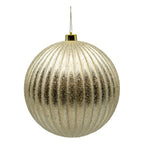 20cm Lined Glitter Champagne Ball - Seasonal Decor