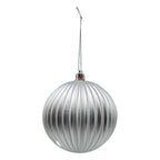 10cm Ball Lined Silver - Seasonal Decor