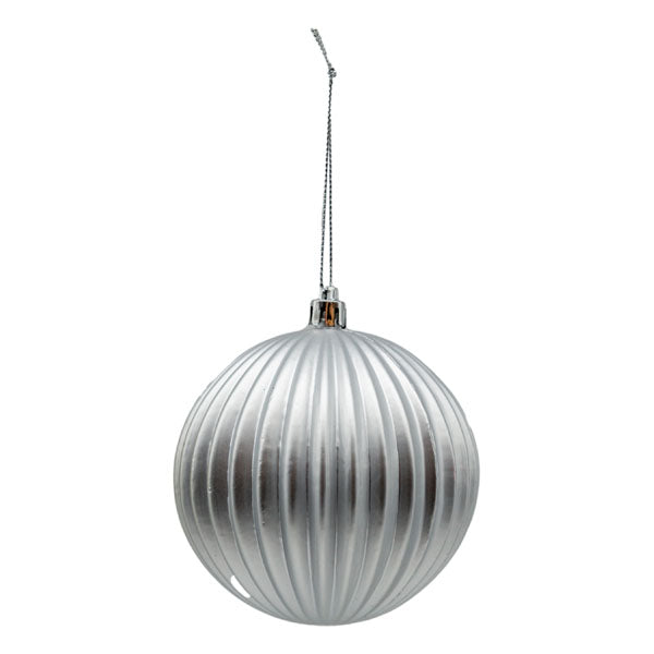 10cm Ball Lined Silver - Seasonal Decor