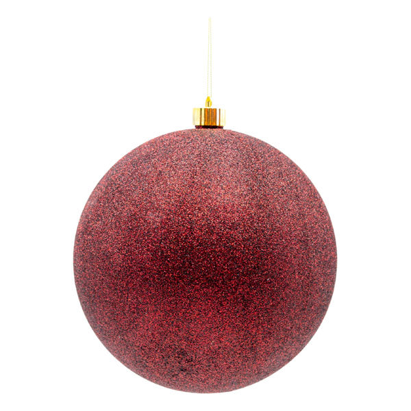 20cm Glitter Burgundy Ball - Seasonal Decor