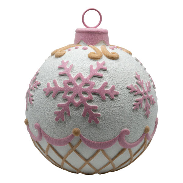 Pink Gingerbread Ball Decor - Seasonal Decor