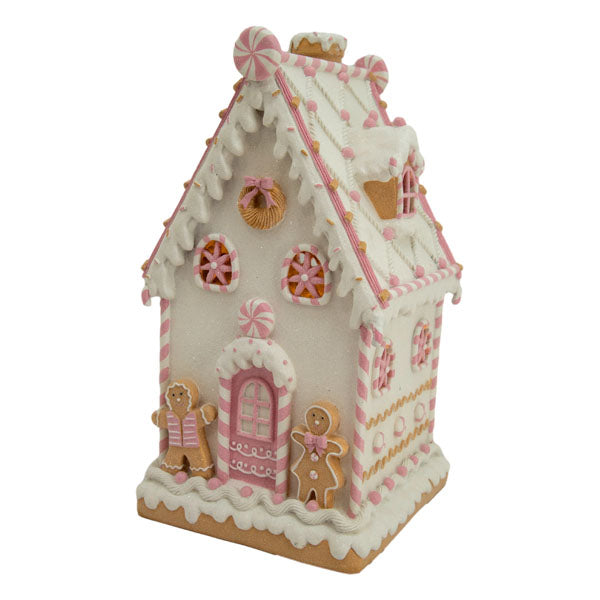 51cm Pink Led Gingerbread House - Seasonal Decor