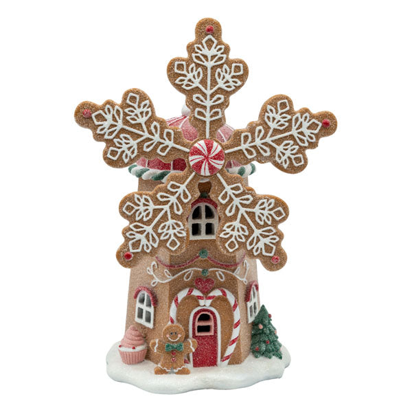 Gingerbread Led Windmill - Seasonal Decor