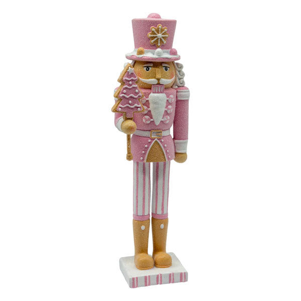 36cm Pink Led Gingerbread Nutcracker - Seasonal Decor