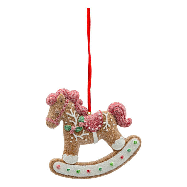 Gingerbread Rocking Horse Orn - Seasonal Decor