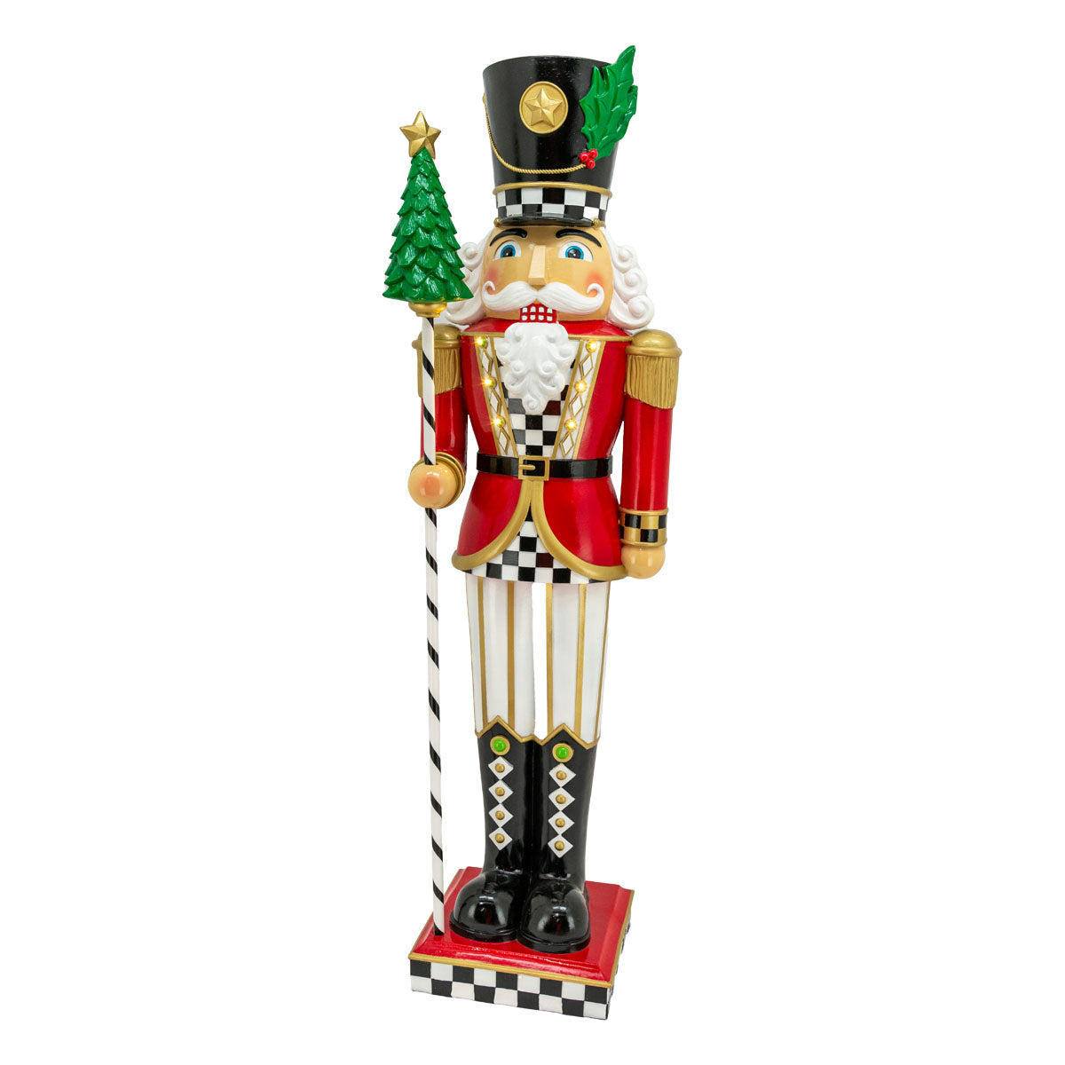 111cm Nutcracker Black White Trim - Seasonal Decor