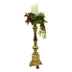 Gold Floral Candlestick Lg - Seasonal Decor