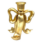 Gold Bow Candle Holder Sm - Seasonal Decor