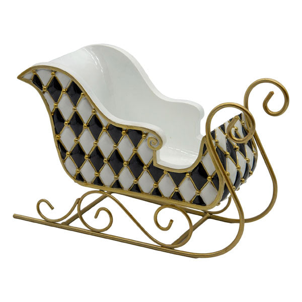 Black And White Sleigh - Seasonal Decor