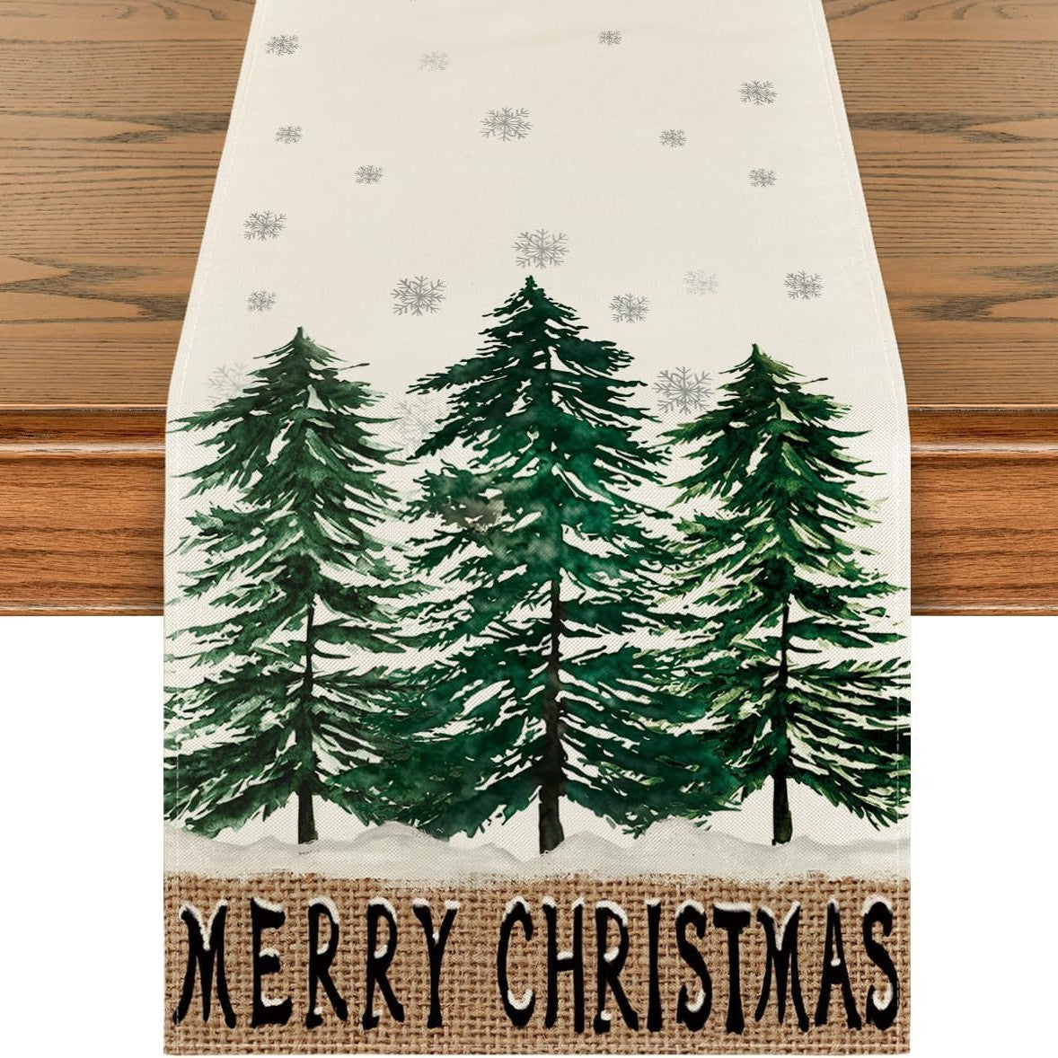 Green Pine Trees Table Runner - Seasonal Decor
