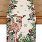 Woodlands Reindeer Table Runner - Seasonal Decor