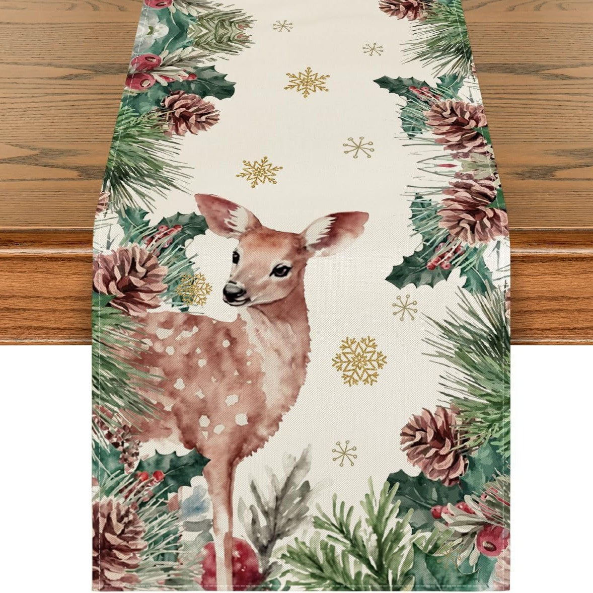 Woodlands Reindeer Table Runner - Seasonal Decor