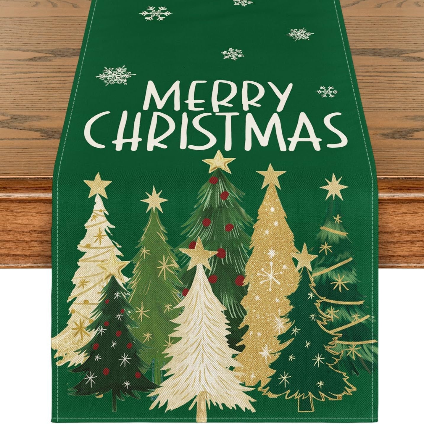 Green Tree Spectacular Table Runner - Seasonal Decor
