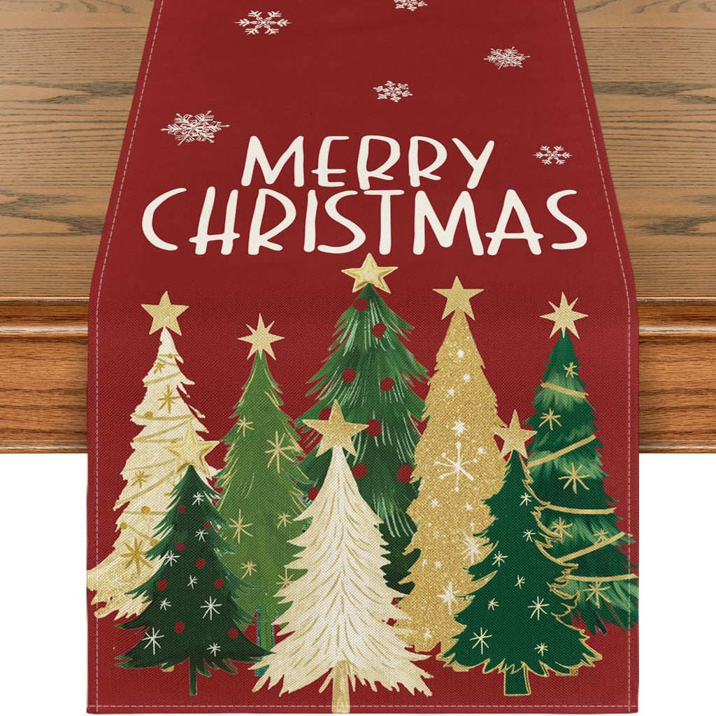 Burgundy Tree Spectacular Table Runner - Seasonal Decor