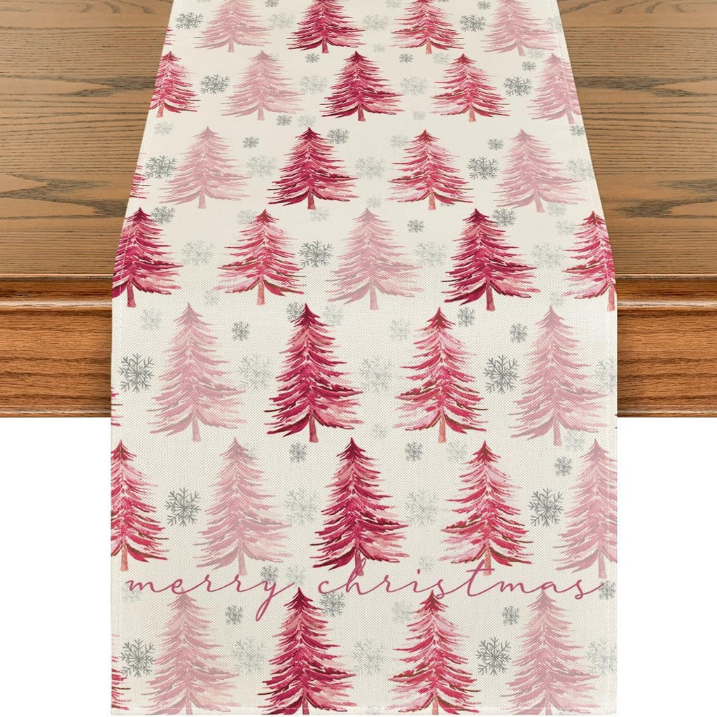 Pink Hues Trees Table Runner - Seasonal Decor