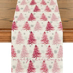 Pink Hues Trees Table Runner - Seasonal Decor