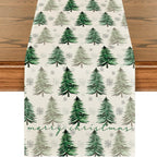 Green Hues Trees Table Runner - Seasonal Decor