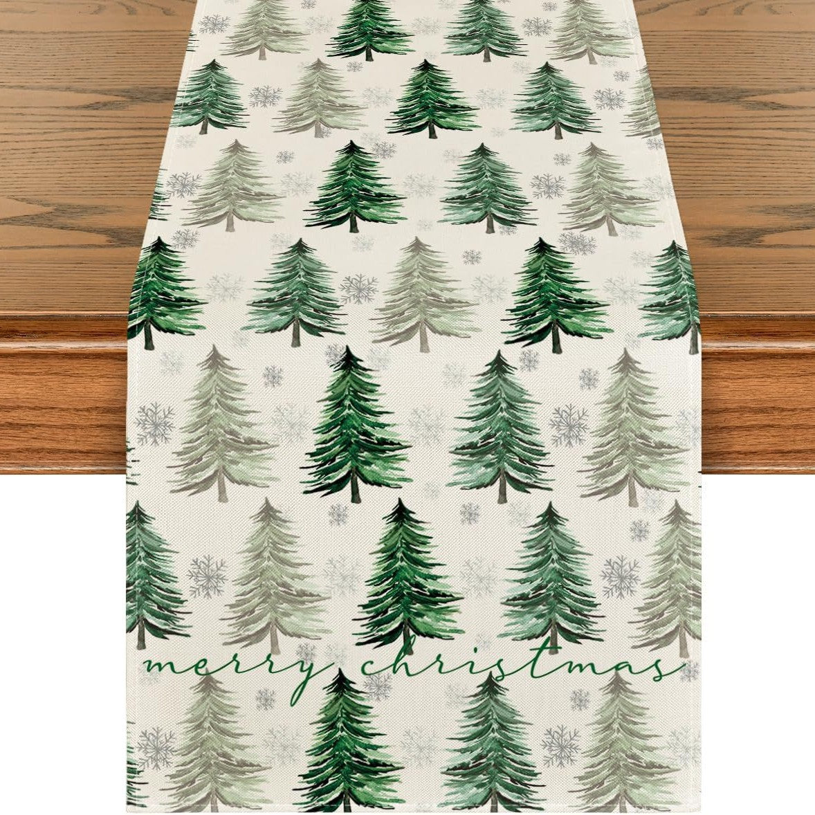 Green Hues Trees Table Runner - Seasonal Decor