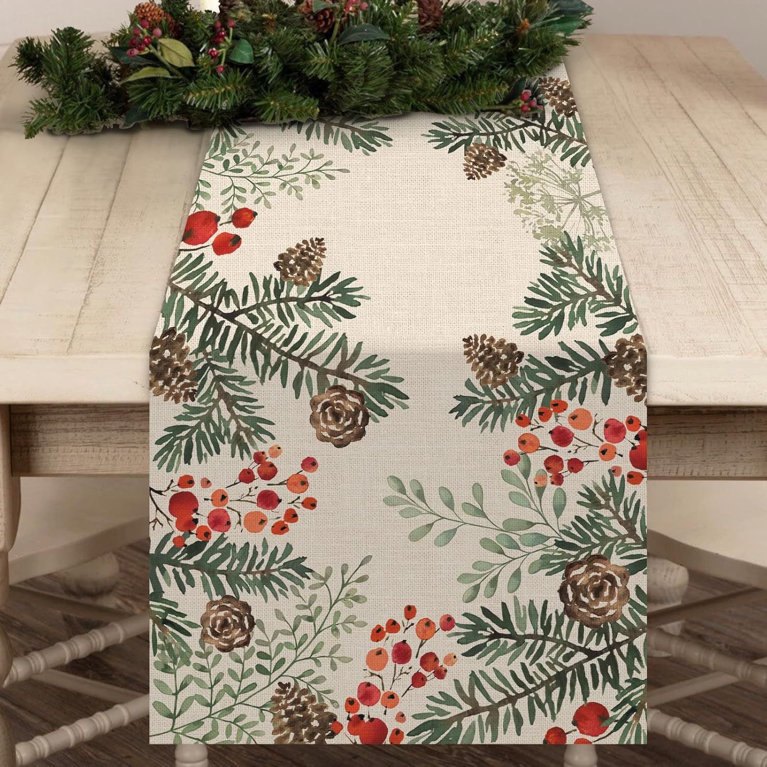 Spruce And Berries Table Runner - Seasonal Decor