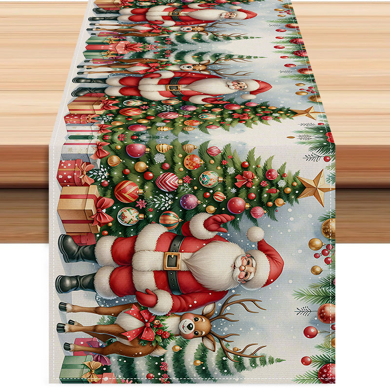 Santa Scene Table Runner - Seasonal Decor