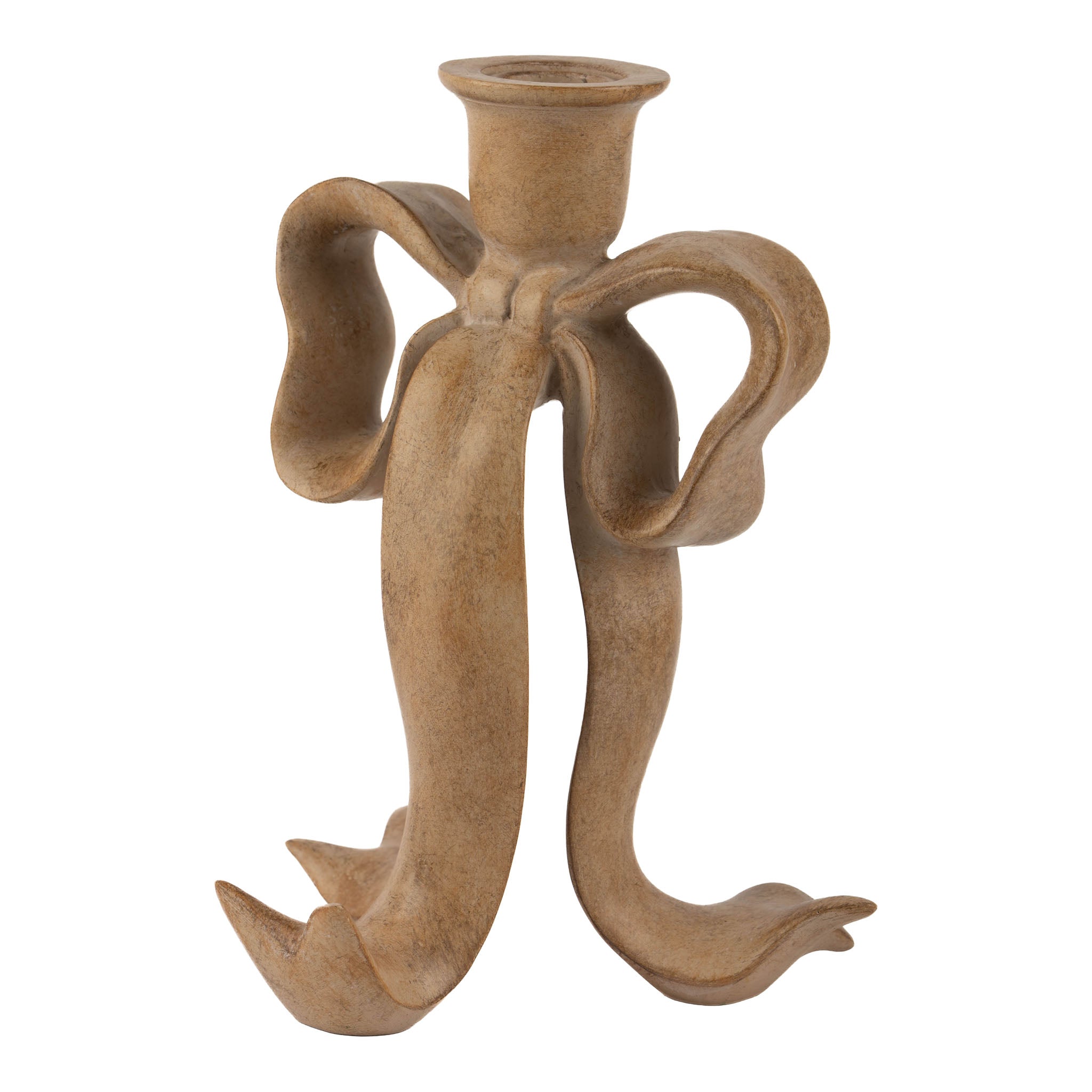 19.7cm Large Bow Natural Candle Holder - Seasonal Decor